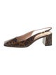 Gianvito Rossi Patent Leather Animal Print Slingback Pumps