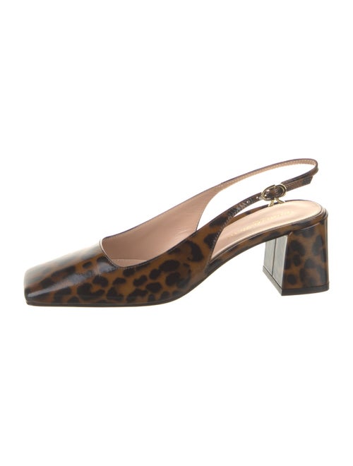 Gianvito Rossi Patent Leather Animal Print Slingback Pumps
