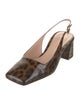 Gianvito Rossi Patent Leather Animal Print Slingback Pumps