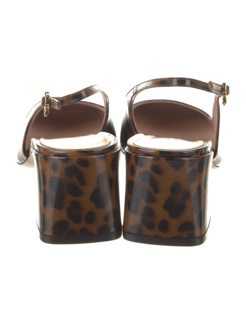Gianvito Rossi Patent Leather Animal Print Slingback Pumps