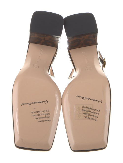 Gianvito Rossi Patent Leather Animal Print Slingback Pumps