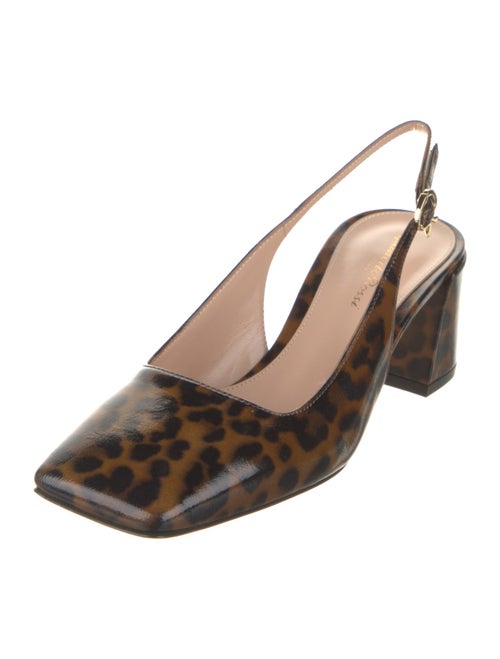 Gianvito Rossi Patent Leather Animal Print Slingback Pumps