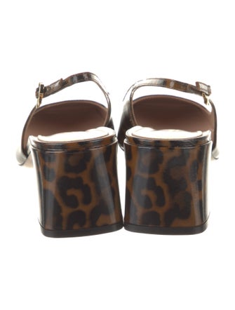 Gianvito Rossi Patent Leather Animal Print Slingback Pumps