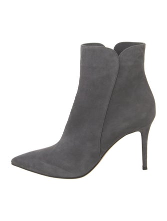 Gianvito Rossi Suede Leather Trim Embellishment Boots