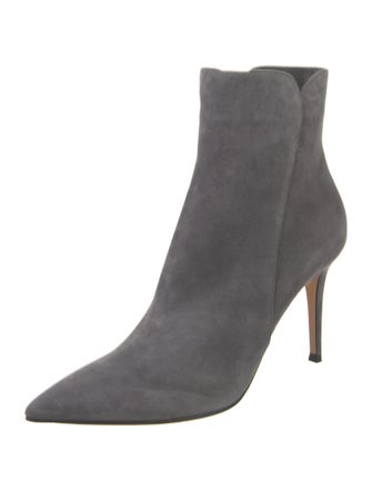 Gianvito Rossi Suede Leather Trim Embellishment Boots
