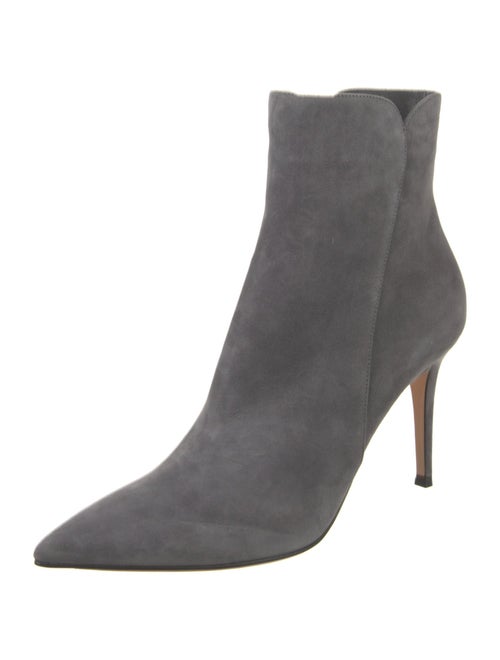 Gianvito Rossi Suede Leather Trim Embellishment Boots