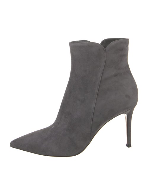 Gianvito Rossi Suede Leather Trim Embellishment Sock Boots