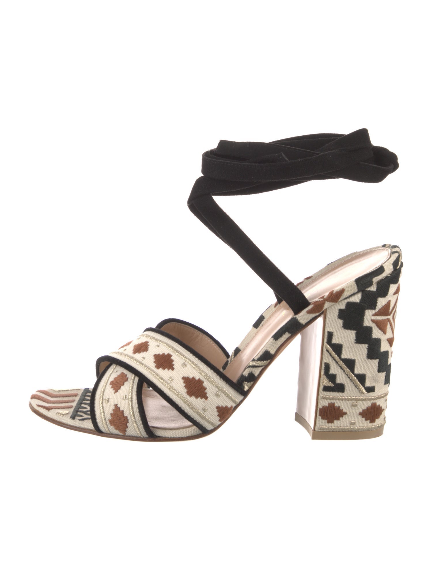 Gianvito Rossi Canvas Patterned Sandals