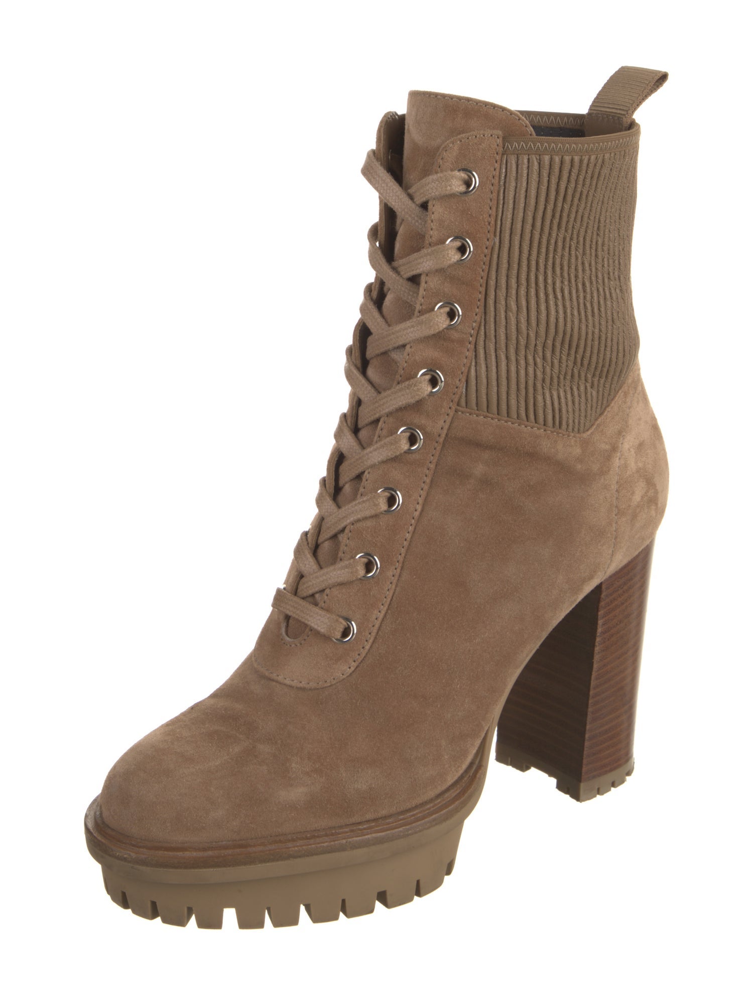 Gianvito Rossi Suede Combat Boots