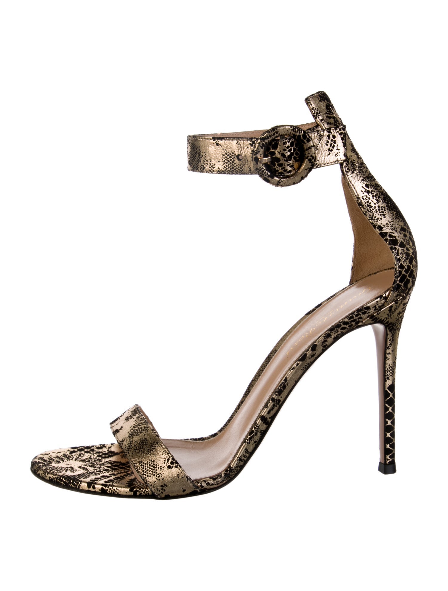 Gianvito Rossi Snakeskin Animal Print Sandals