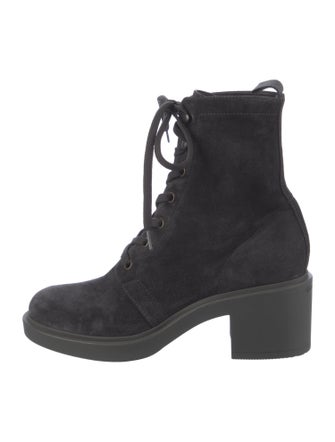 Gianvito Rossi Suede Combat Boots