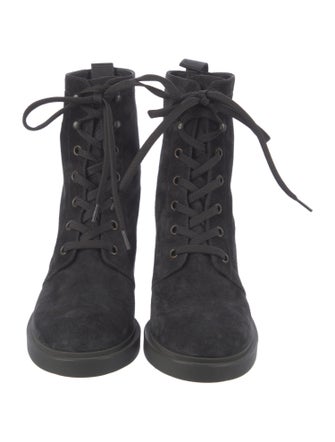 Gianvito Rossi Suede Combat Boots