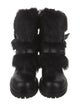 Gianvito Rossi Leather Fur Trim Moto Boots