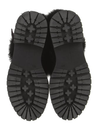 Gianvito Rossi Leather Fur Trim Moto Boots