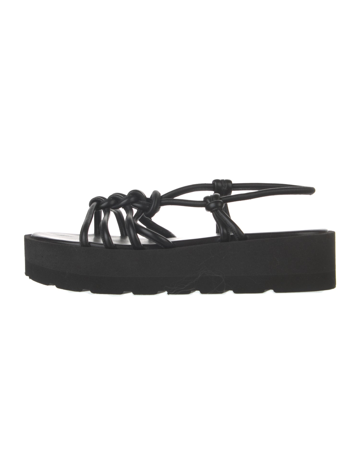 Gianvito Rossi Leather Braided Accents Slingback Sandals