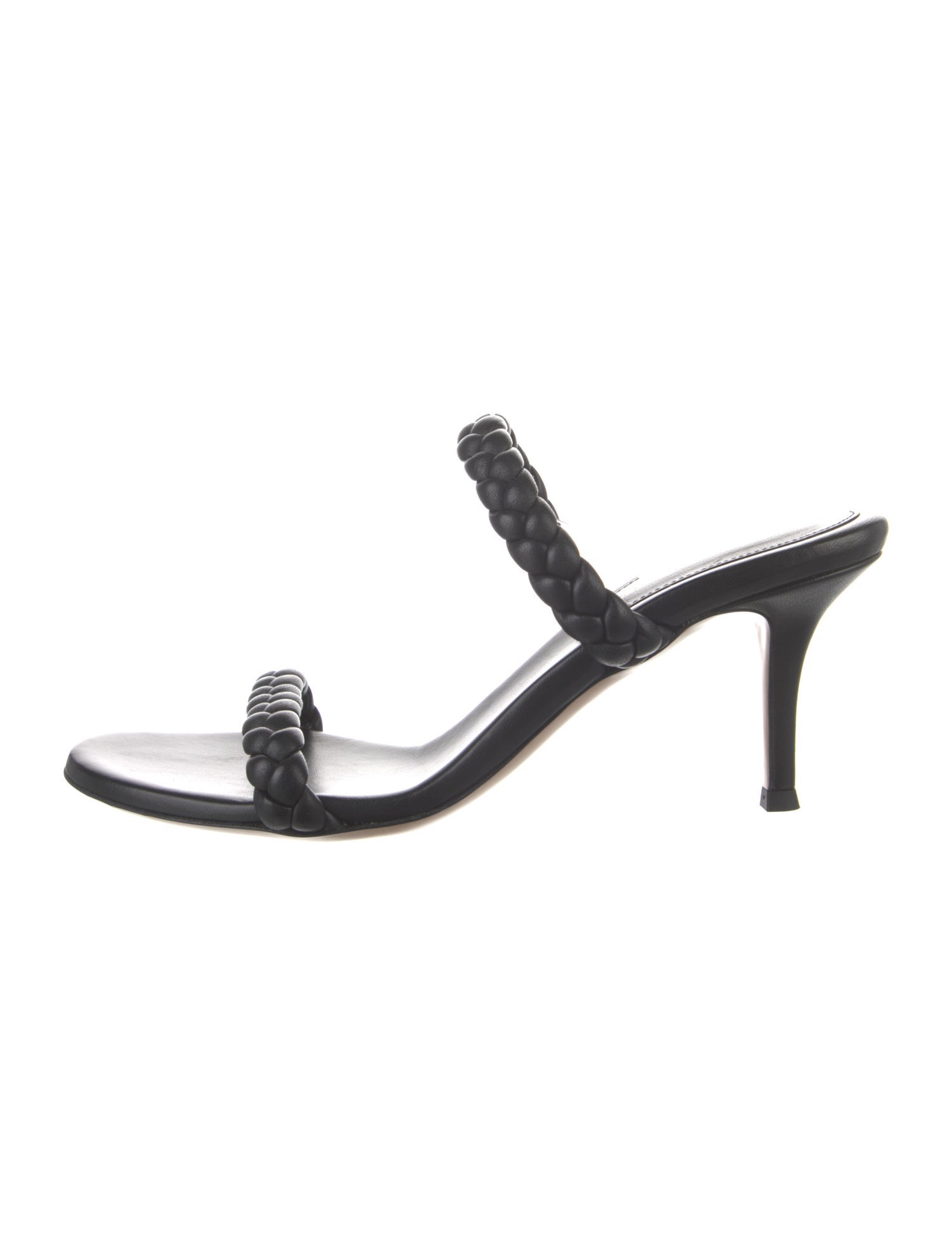 Gianvito Rossi Leather Braided Accents Slides