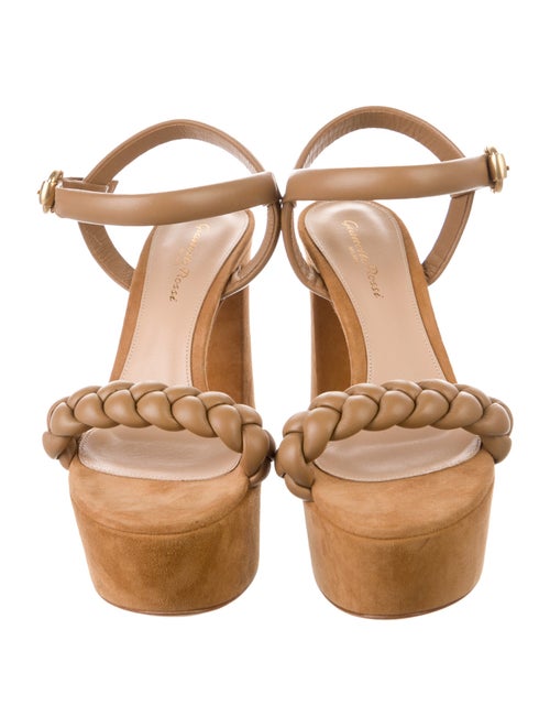 Gianvito Rossi Suede Braided Accents Sandals