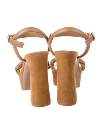Gianvito Rossi Suede Braided Accents Sandals