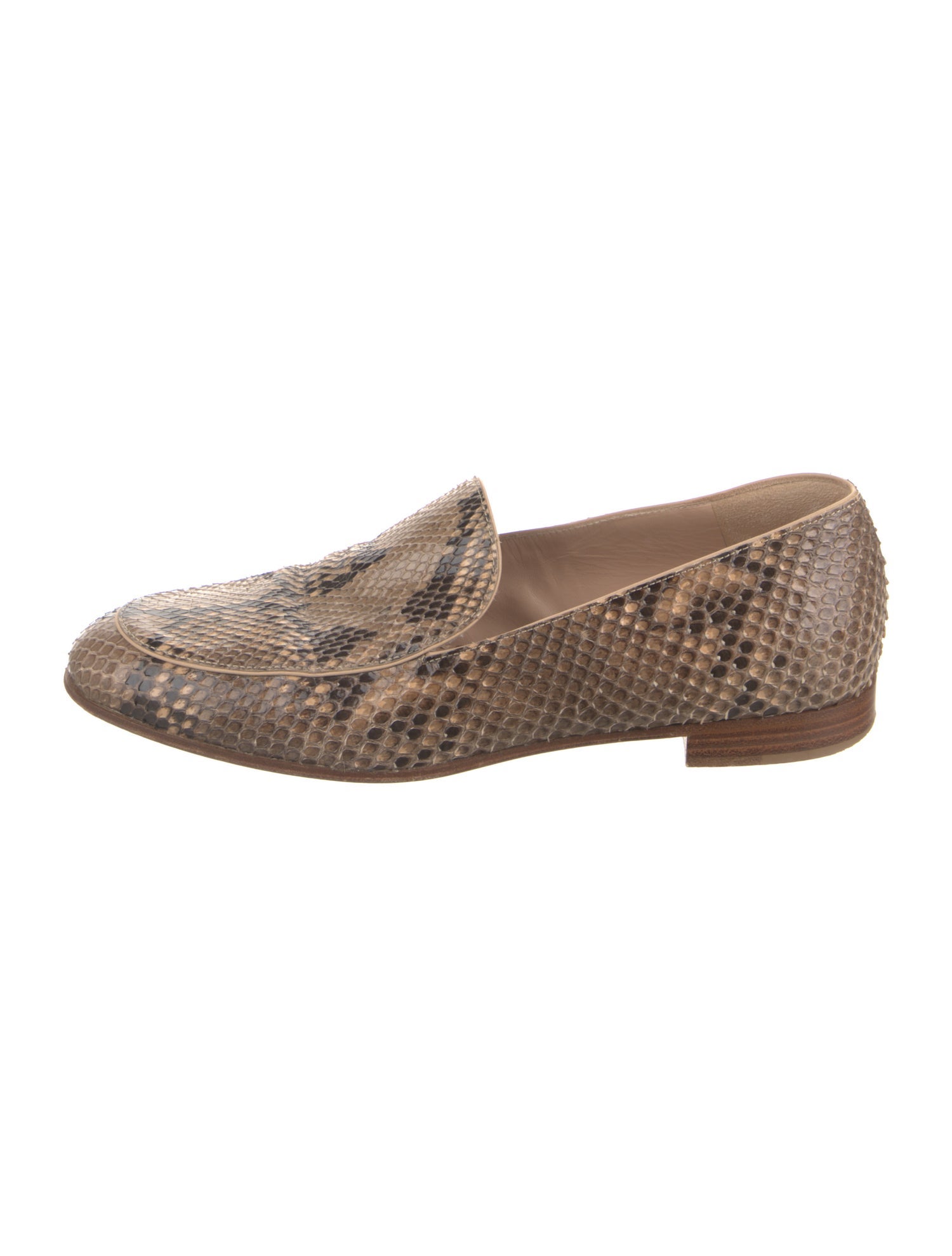 Gianvito Rossi Snakeskin Animal Print Loafers