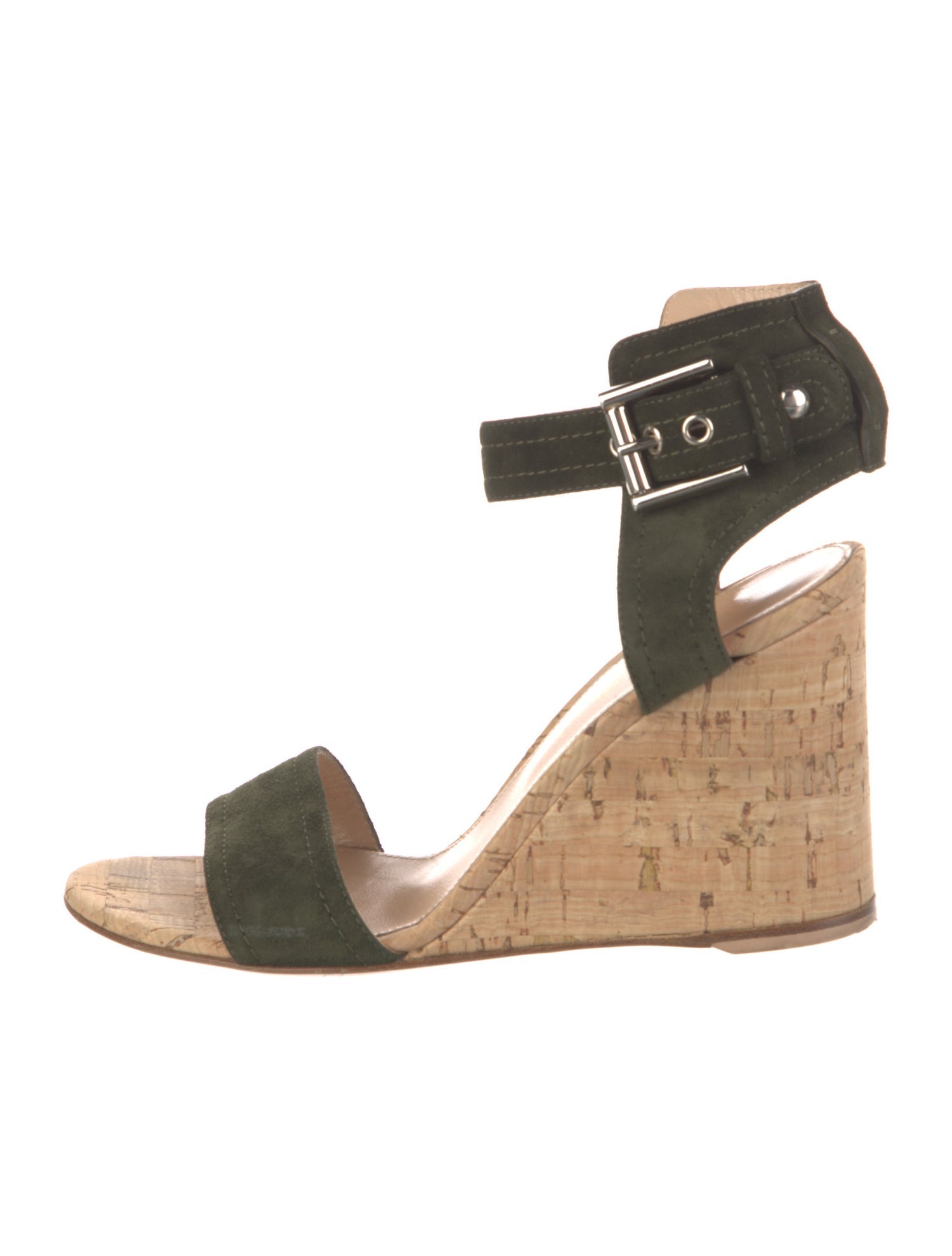 Gianvito Rossi Suede Leather Trim Embellishment Sandals