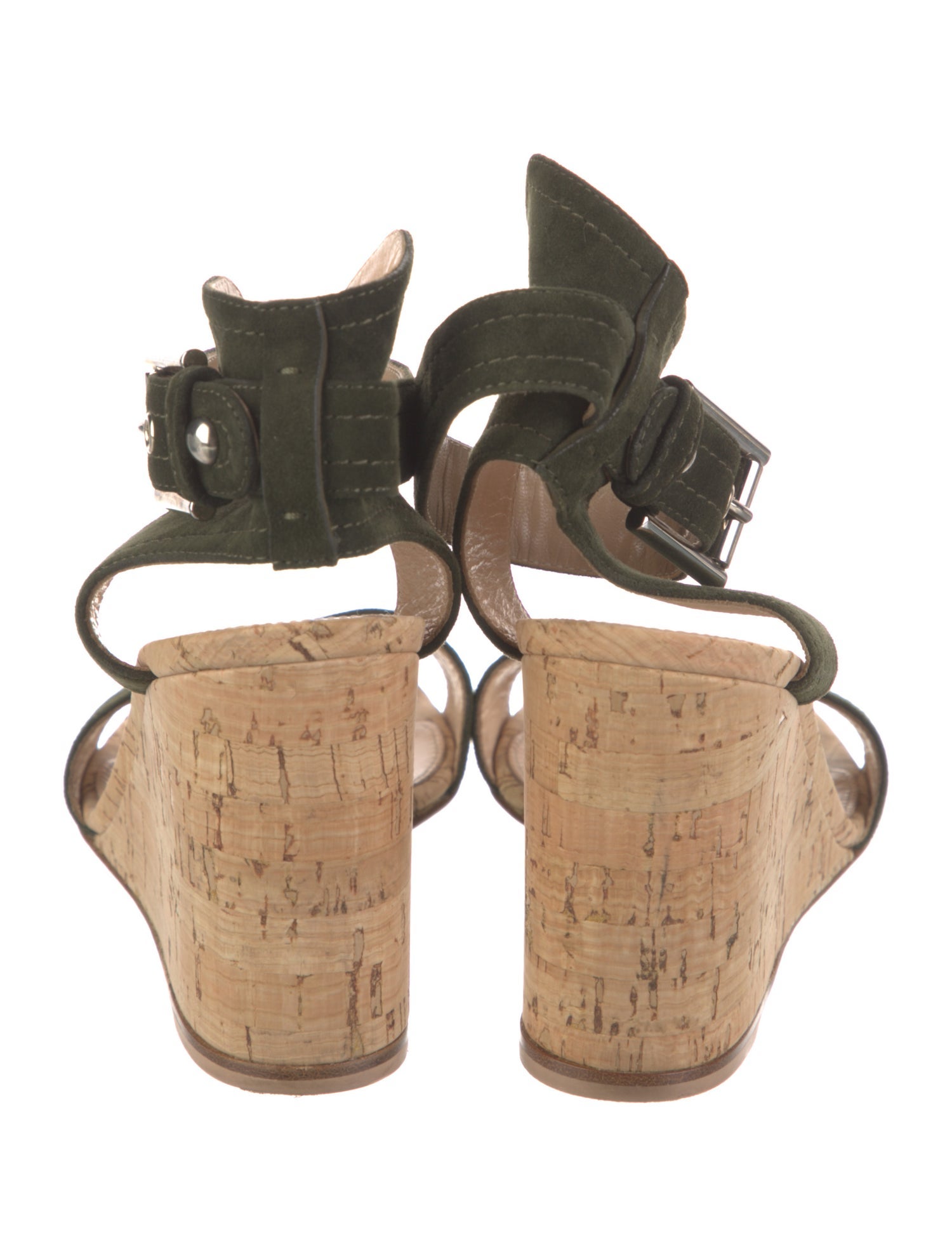 Gianvito Rossi Suede Leather Trim Embellishment Sandals