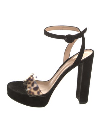 Gianvito Rossi Suede Animal Print Sandals