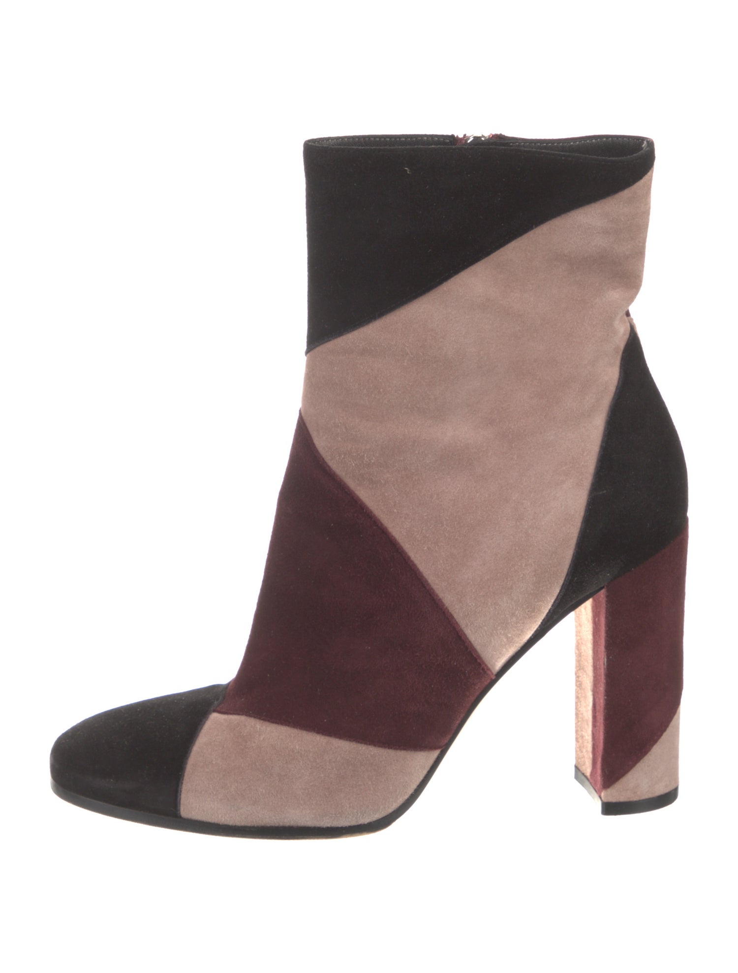 Gianvito Rossi Suede Colorblock Pattern Boots