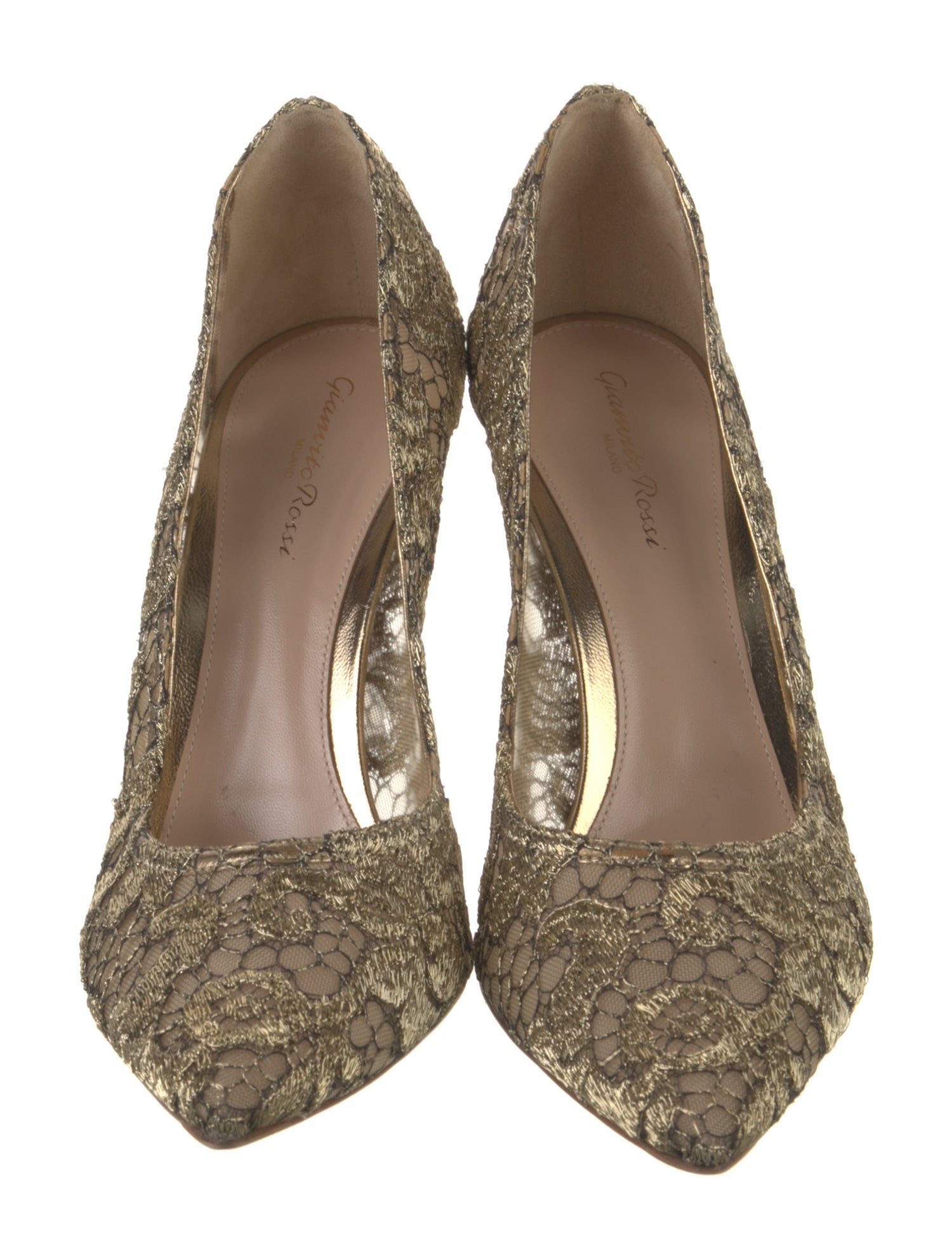 Gianvito Rossi Lace Floral Print Pumps