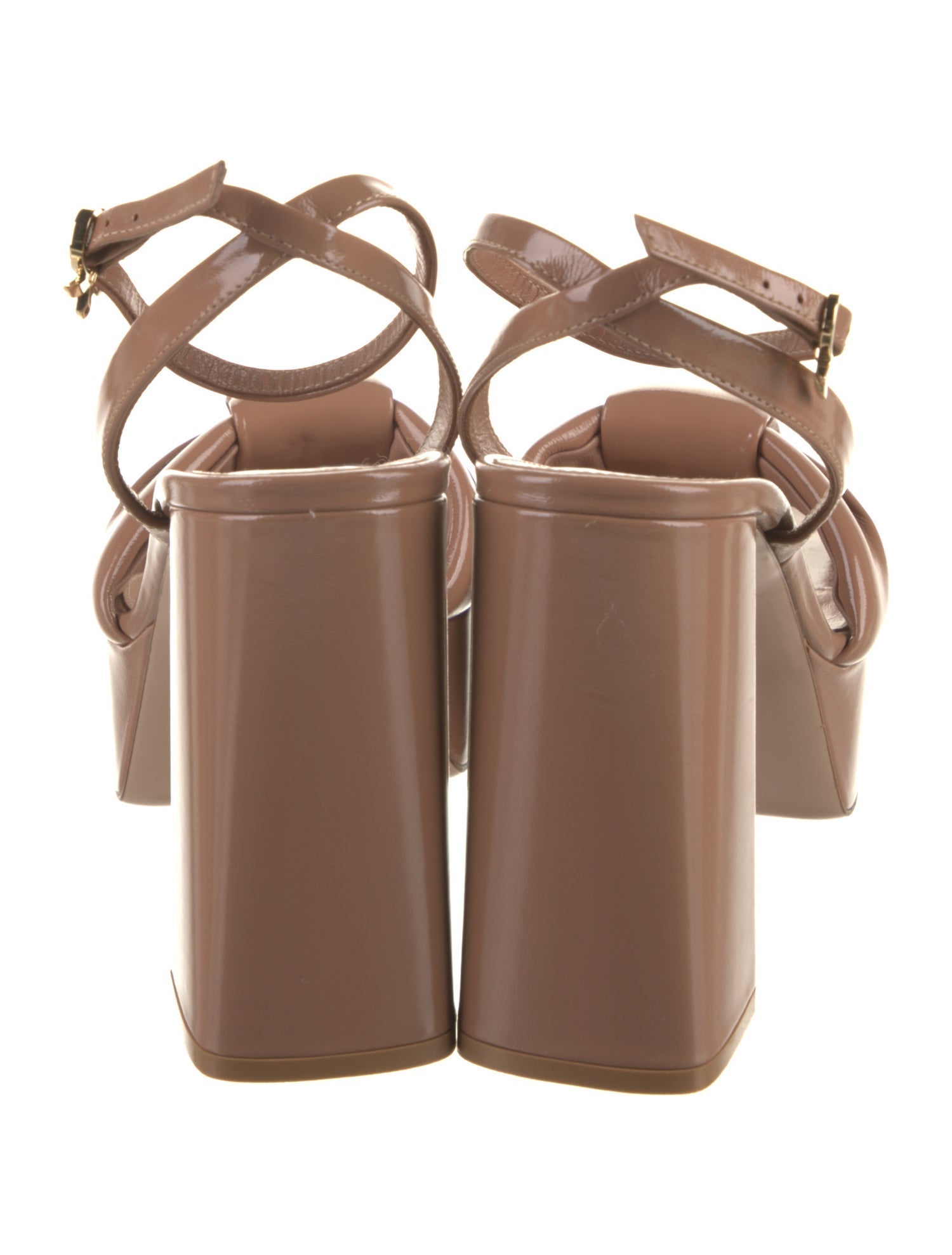 Gianvito Rossi Patent Leather Bow Accents Sandals