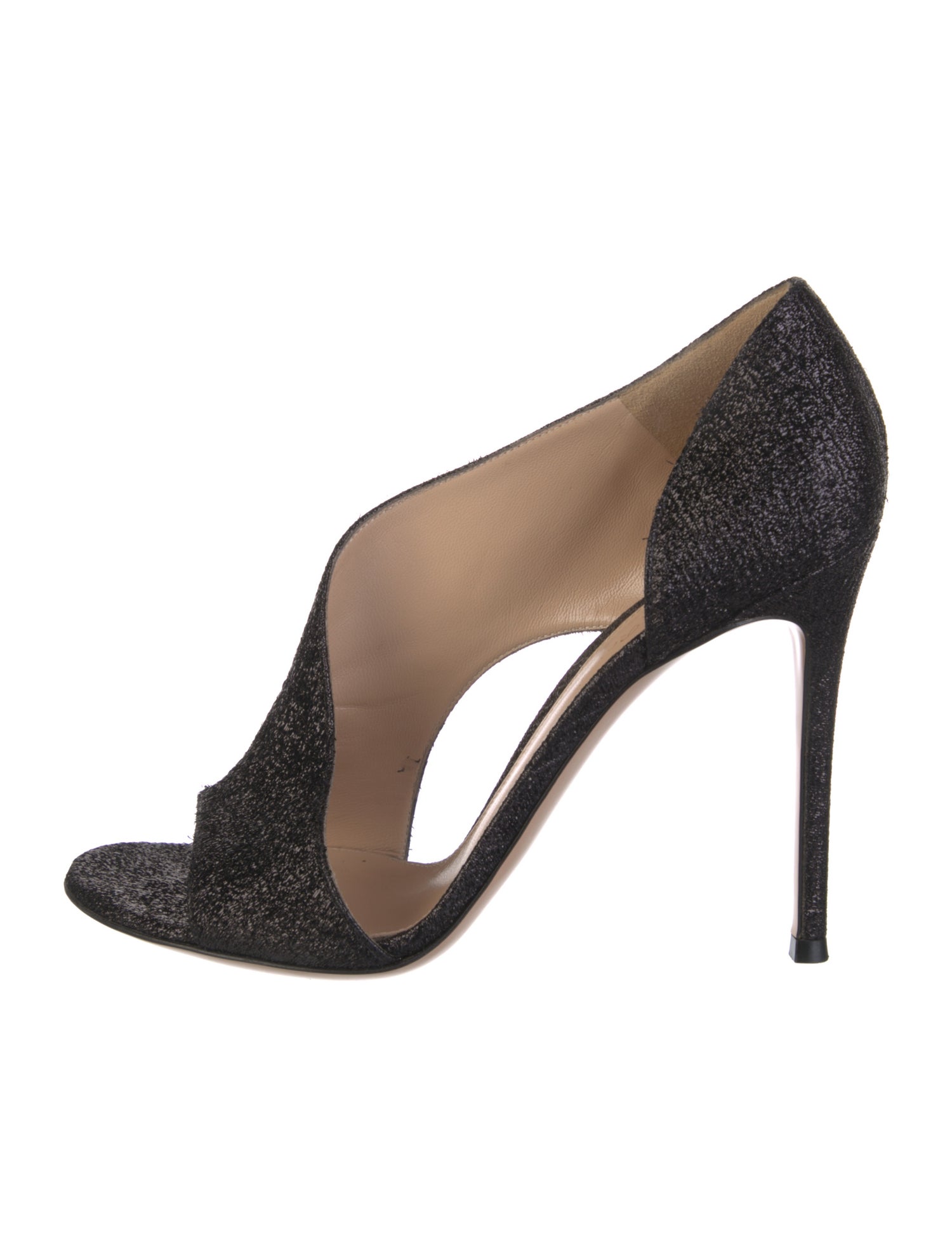 Gianvito Rossi Leather Glitter Accents Sandals