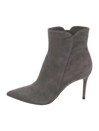 Gianvito Rossi Suede Leather Trim Embellishment Boots