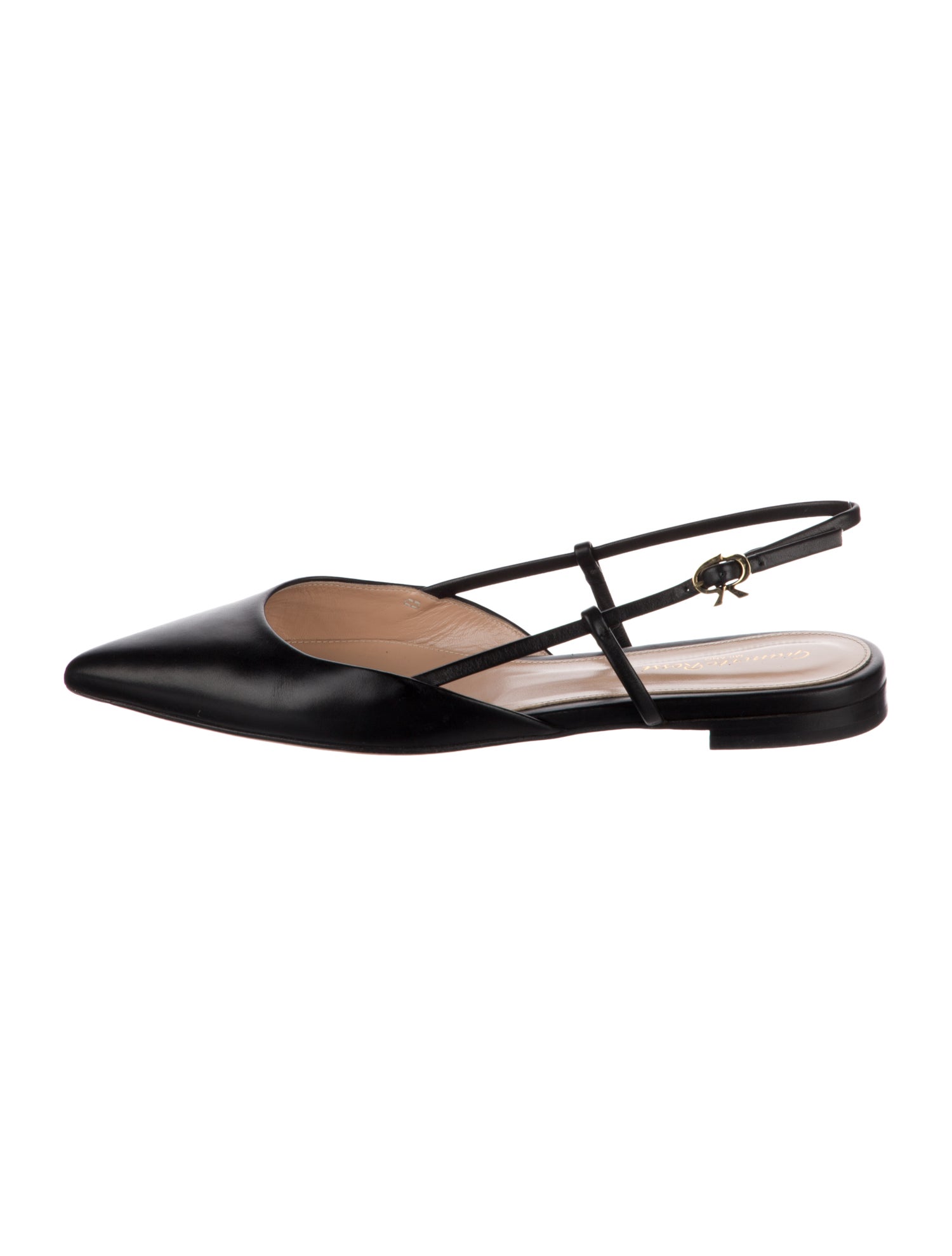 Gianvito Rossi Leather Slingback Flats