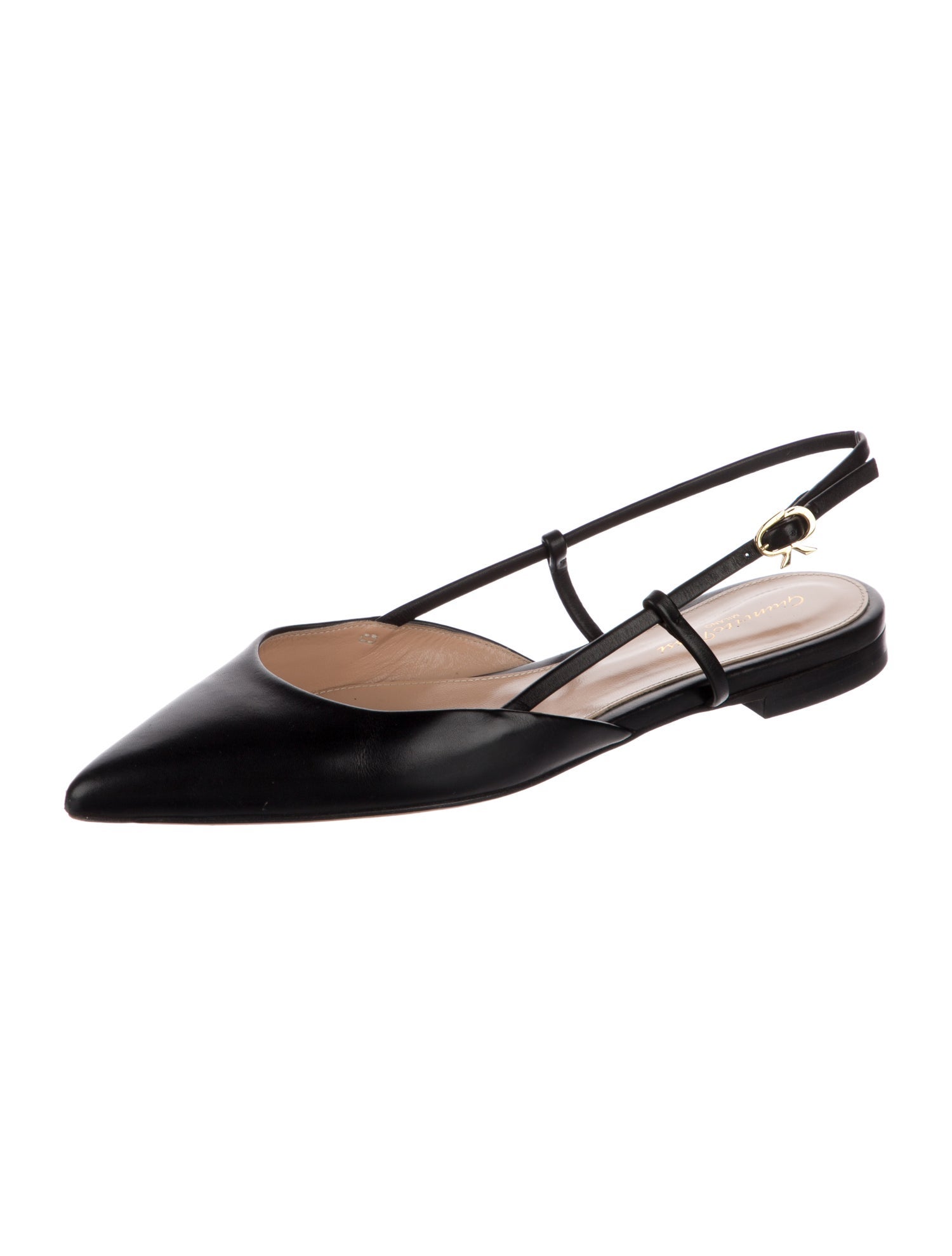 Gianvito Rossi Leather Slingback Flats