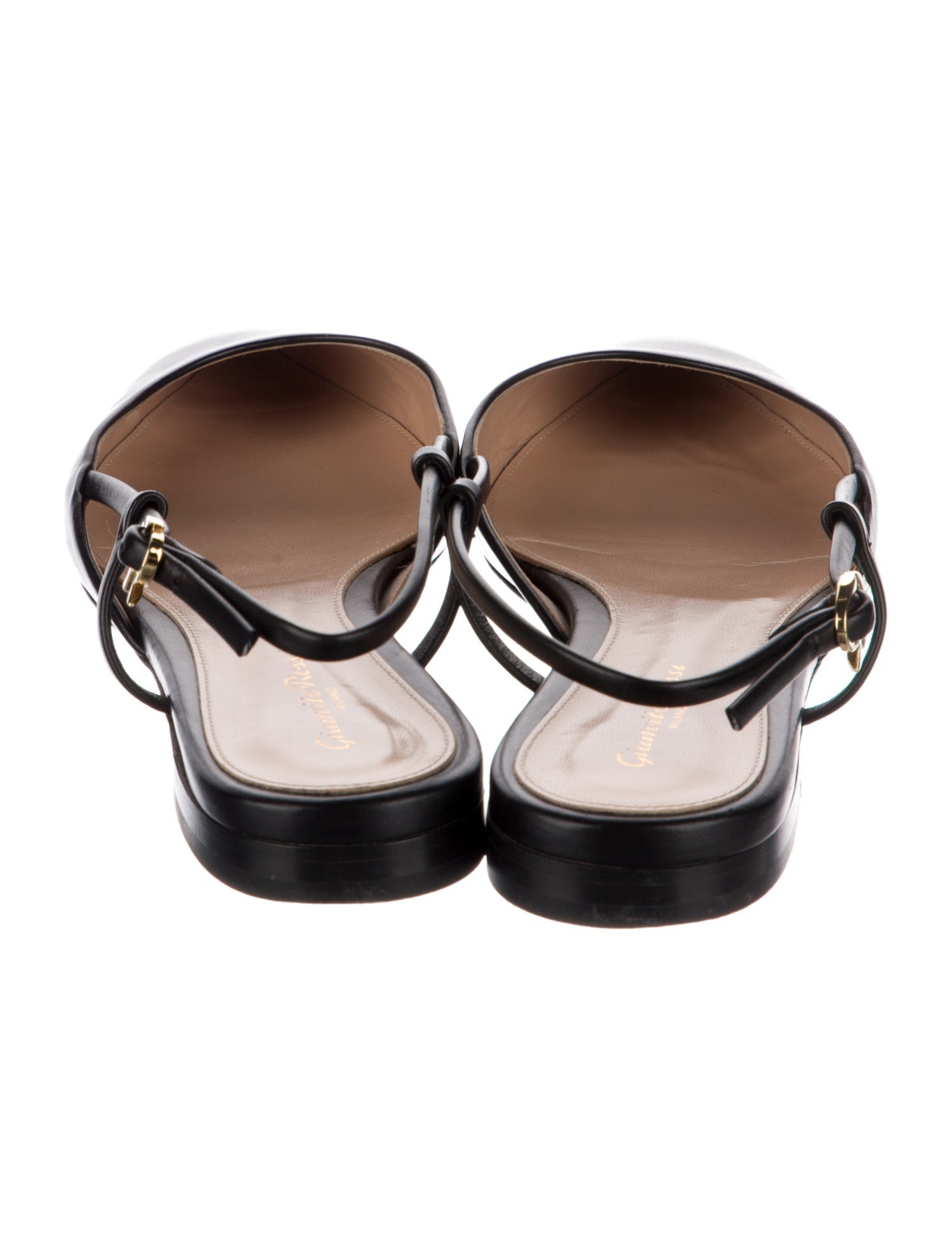 Gianvito Rossi Leather Slingback Flats