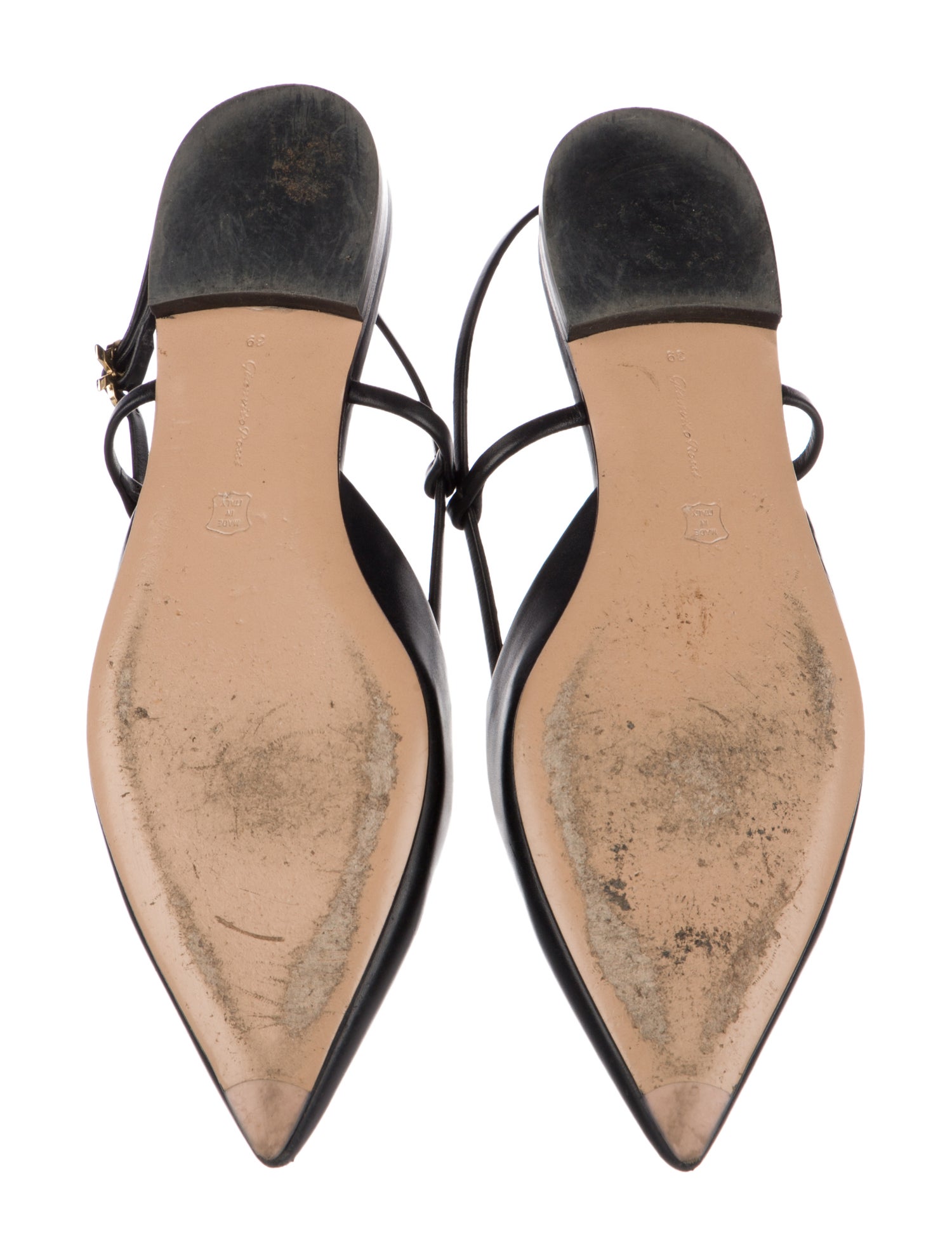 Gianvito Rossi Leather Slingback Flats