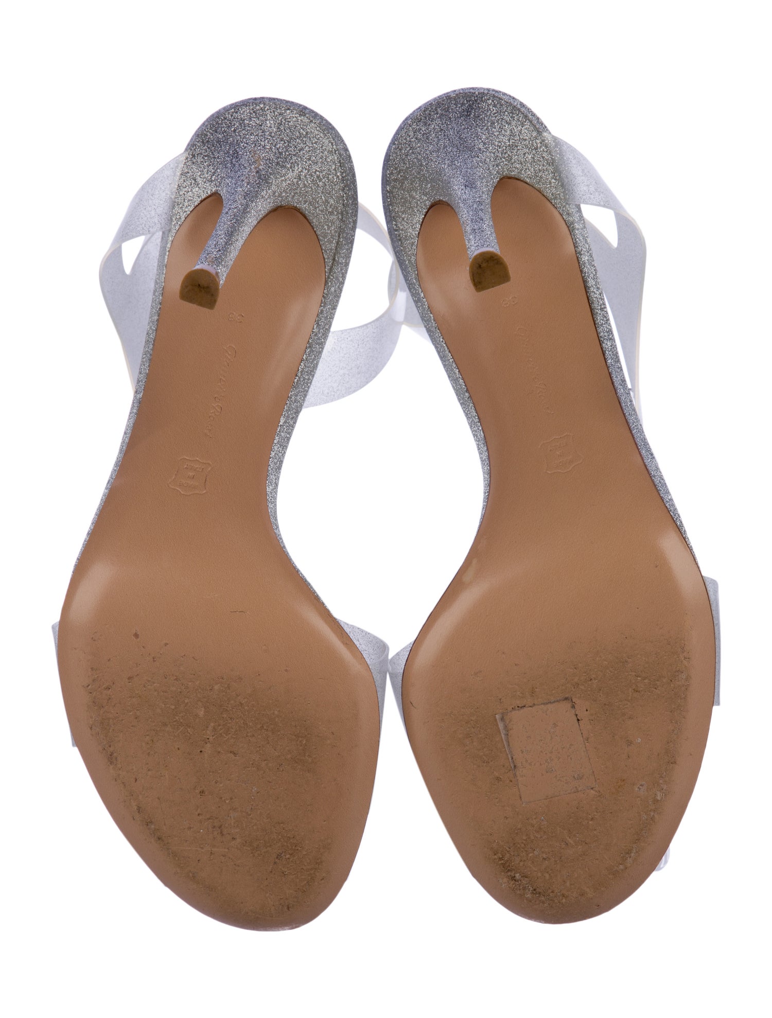 Gianvito Rossi Glitter Glitter Accents Slingback Sandals