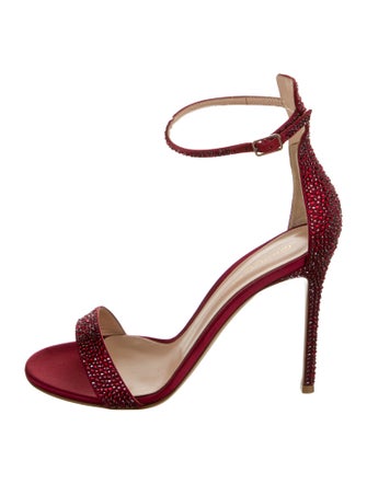 Gianvito Rossi Satin Crystal Embellishments Sandals