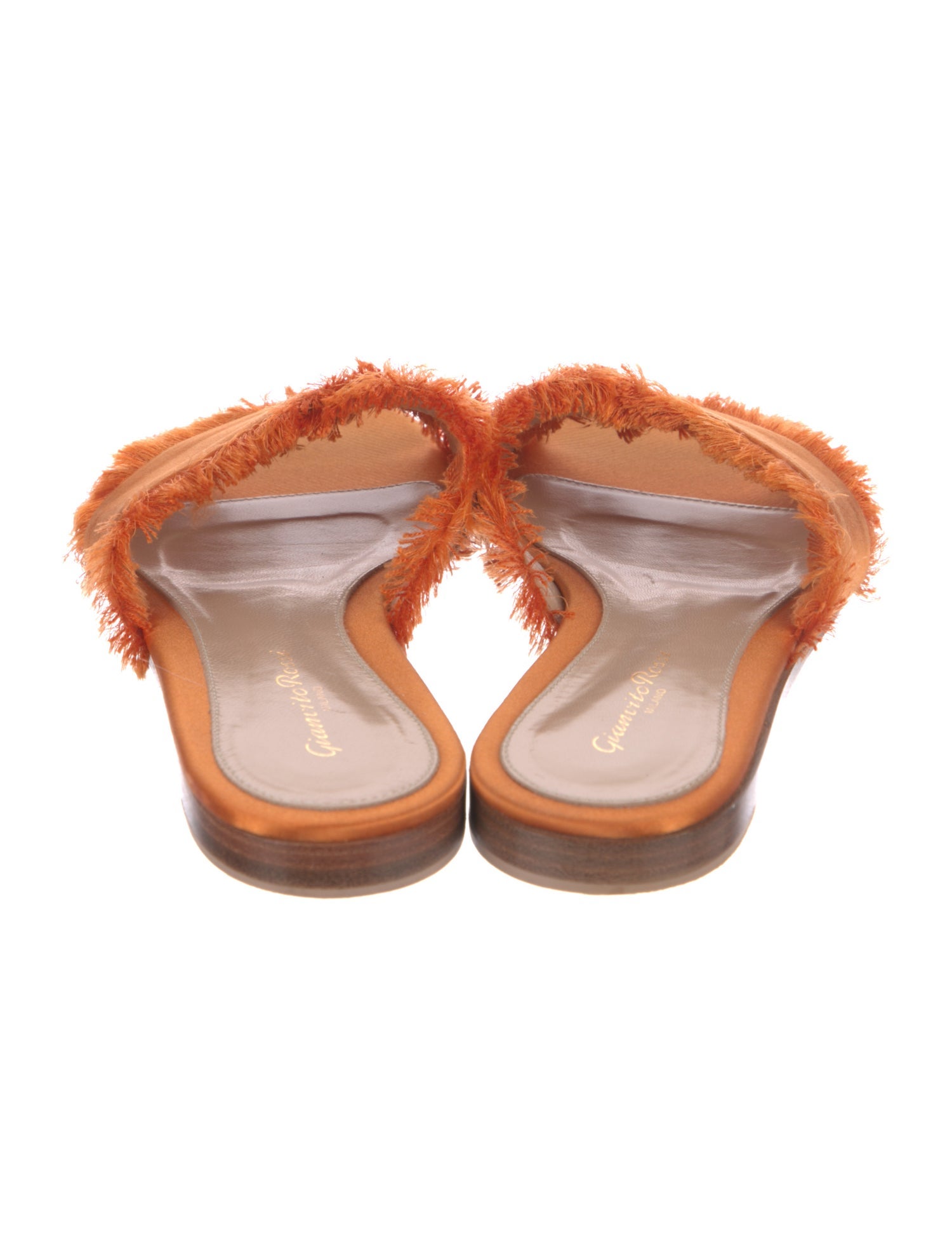 Gianvito Rossi Satin Raw-Edge Trim Slides