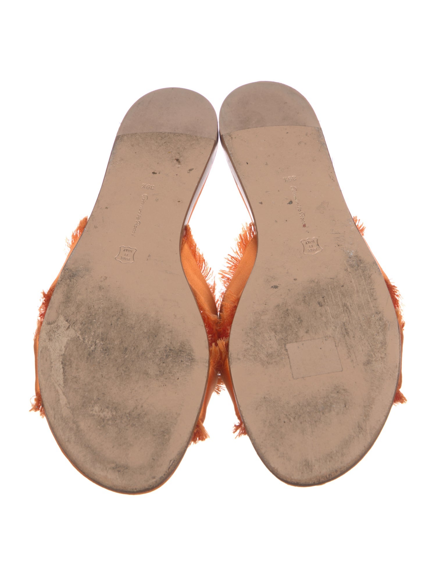 Gianvito Rossi Satin Raw-Edge Trim Slides