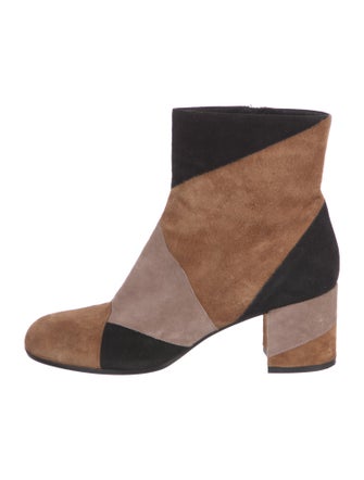 Gianvito Rossi Suede Colorblock Pattern Boots