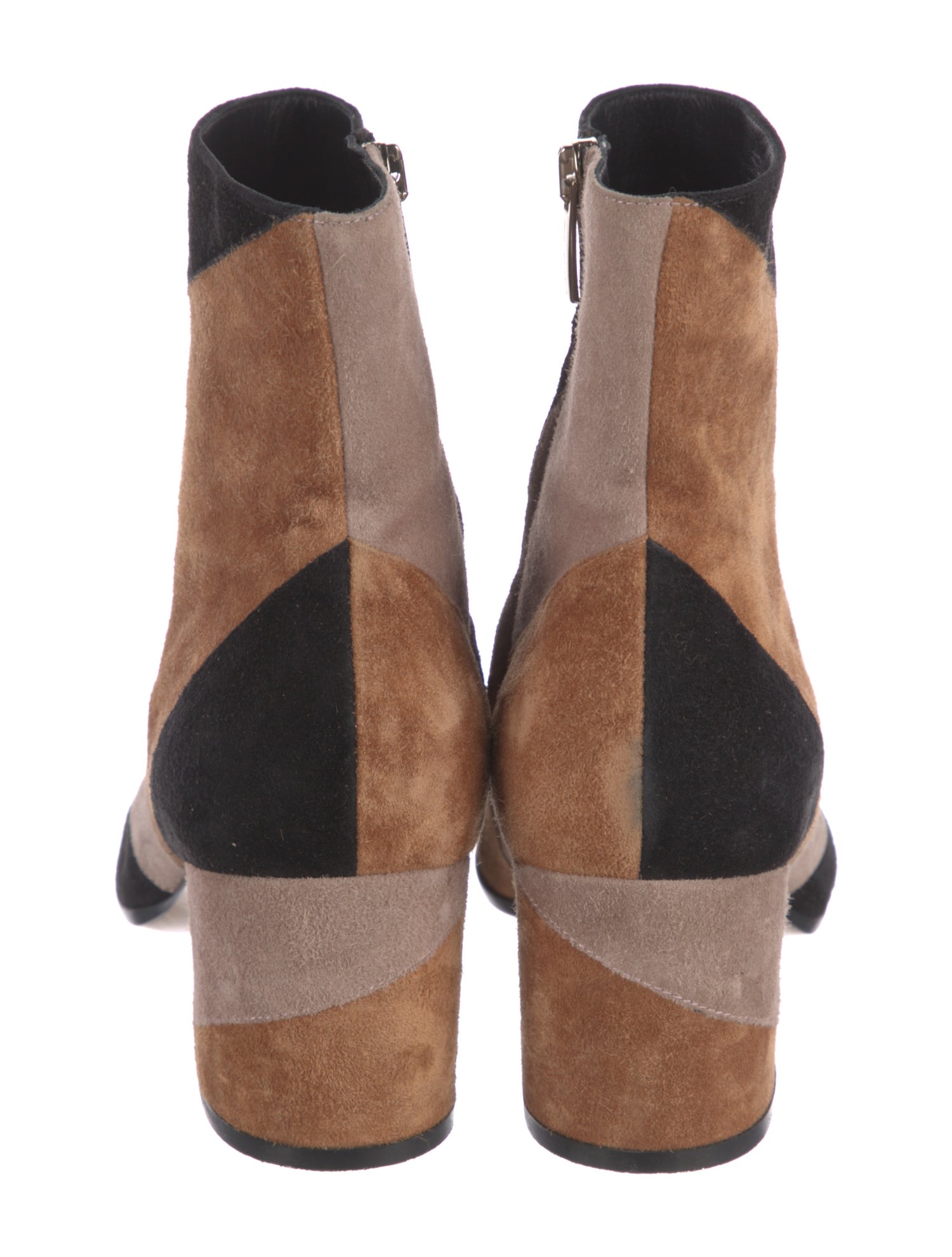 Gianvito Rossi Suede Colorblock Pattern Boots