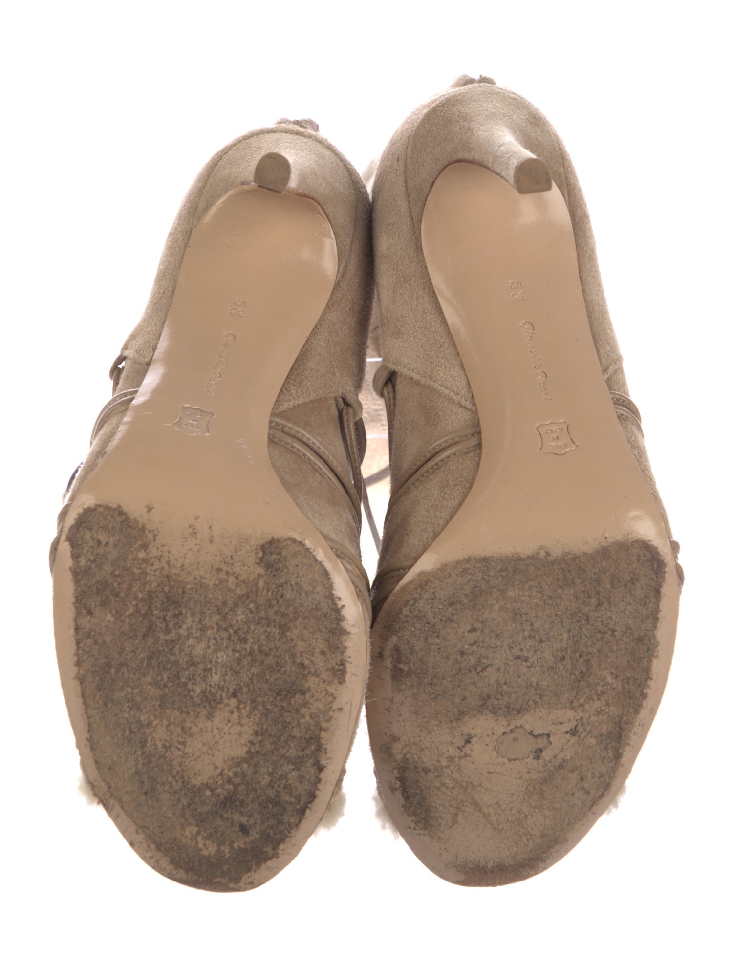 Gianvito Rossi Suede Colorblock Pattern Lace-Up Boots