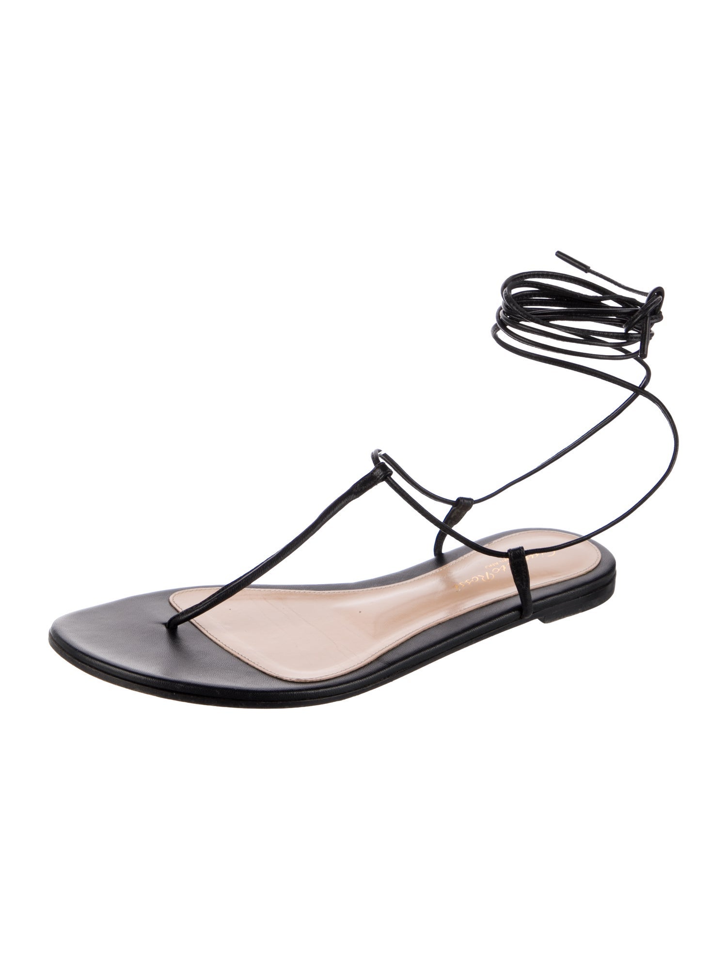 Gianvito Rossi Leather T-Strap Sandals