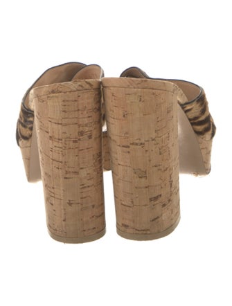 Gianvito Rossi Ponyhair Animal Print Slides