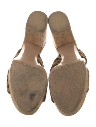 Gianvito Rossi Ponyhair Animal Print Slides