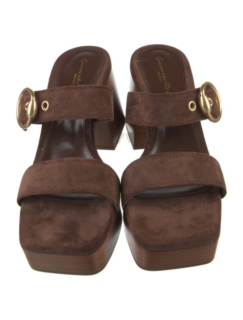 Gianvito Rossi Suede Leather Trim Embellishment Slides