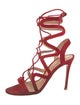 Gianvito Rossi Suede Lasercut Accents Gladiator Sandals