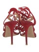 Gianvito Rossi Suede Lasercut Accents Gladiator Sandals