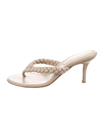 Gianvito Rossi Leather Braided Accents Slides