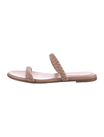 Gianvito Rossi Leather Braided Accents Slides